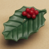 Lg Holly Leaf Floating Candle
