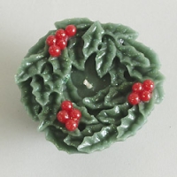 Holly Wreath Floating Candle, Glazed