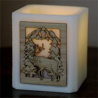 Elk Woodcut Silhouette Luminary