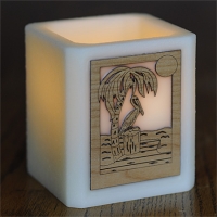 Pelican Woodcut Silhouette Luminary