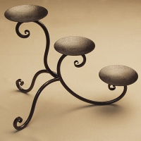 Bronze Metal Triple Pillar Holder