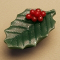 Lg Holly Leaf Floating Candle, Glazed
