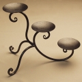 Bronze Metal Triple Pillar Holder